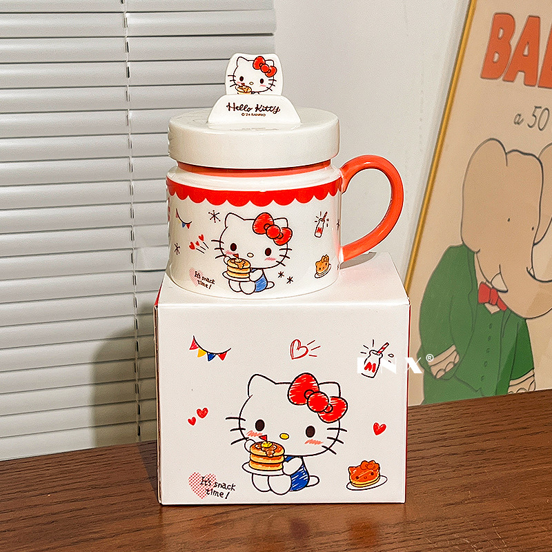 HELLO KITTY創意手機架杯蓋+陶瓷水杯馬克杯：圖片 5