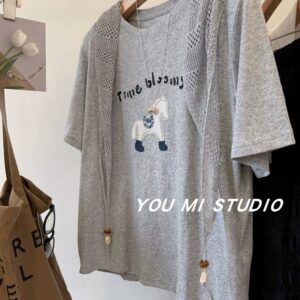 PLUS SIZE💗立體釘珠+lace巾T恤：圖片 5