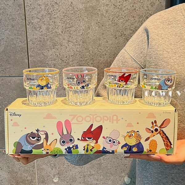 瘋狂動物城高顏值冷飲玻璃水杯套裝