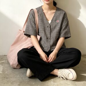 夏季新品✨Danton短款麻棉格仔外套：圖片 2