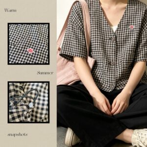 夏季新品✨Danton短款麻棉格仔外套：圖片 1