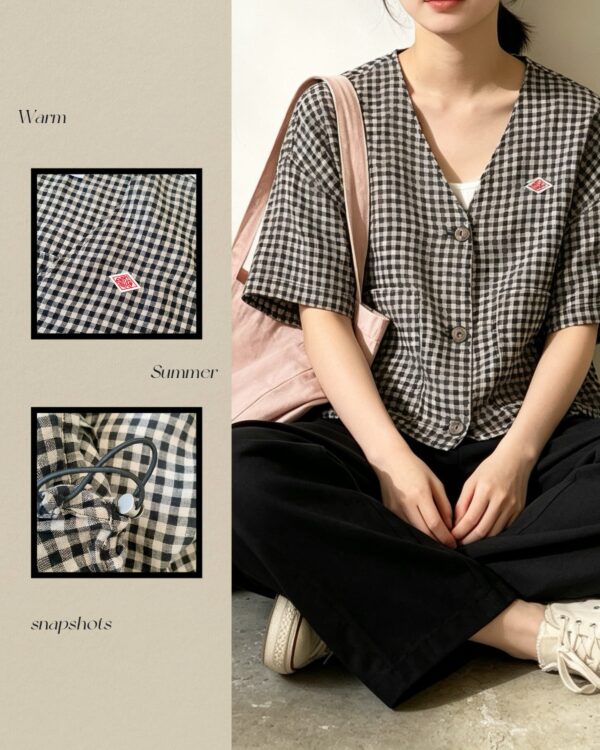 夏季新品✨Danton短款麻棉格仔外套