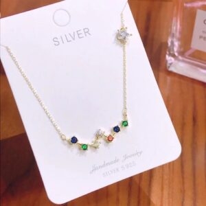 小眾款精品[七星伴月]銀飾項鍊：圖片 7