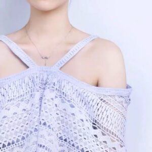 簡約氣質水晶石[親嘴魚]項鍊女款銀飾項鍊：圖片 4