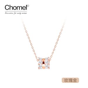 Chomel輕奢氣質小蠻腰滿鑽純銀項鍊：圖片 5