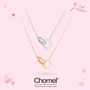 Chomel設計感雙環純銀鎖骨項鍊