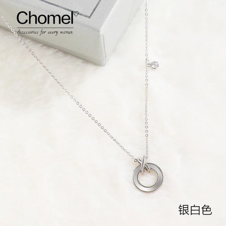 Chomel 貝母圓環純銀鎖骨項鍊