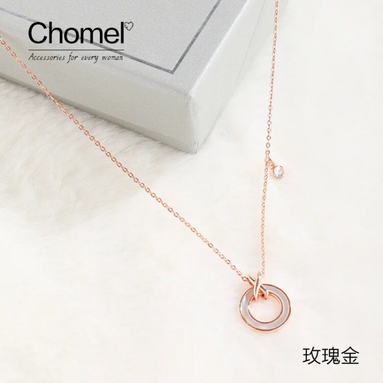 Chomel 貝母圓環純銀鎖骨項鍊