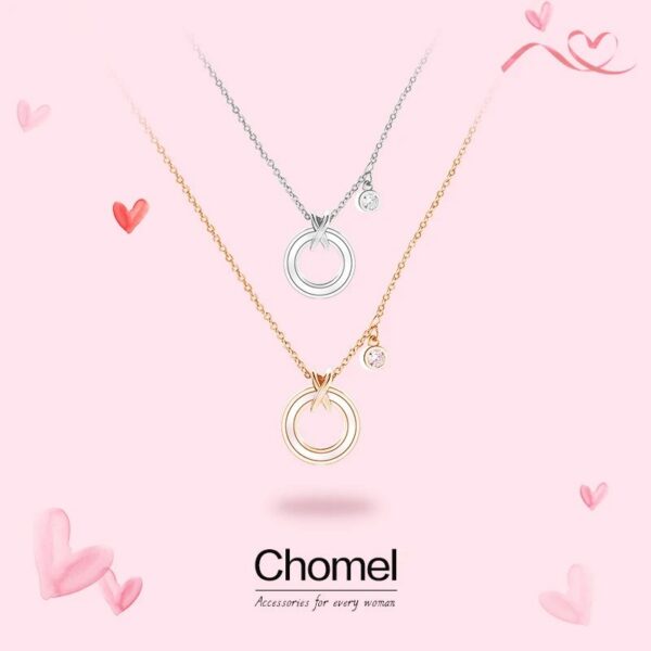 Chomel 貝母圓環純銀鎖骨項鍊