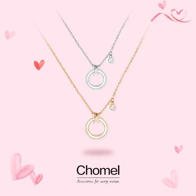 Chomel 貝母圓環純銀鎖骨項鍊