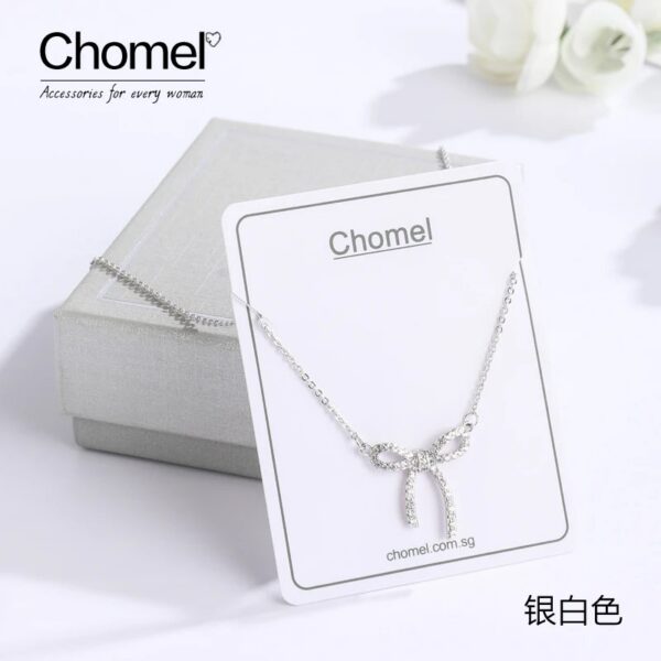 Chomel小眾設計蝴蝶結純銀鎖骨項鍊