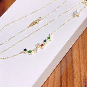 小眾款精品[七星伴月]銀飾項鍊：圖片 3