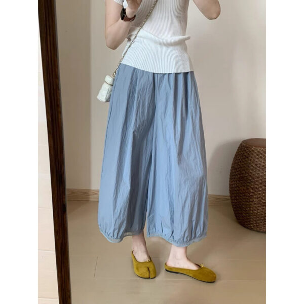 PLUS SIZE💗設計感薄款闊腿燈籠褲