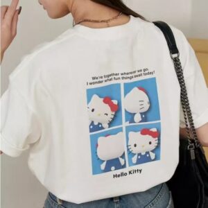 夏季新品✨ Hello kitty四格印花T恤：圖片 4