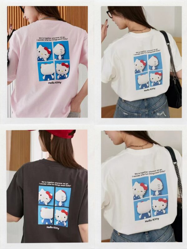 夏季新品✨ Hello kitty四格印花T恤