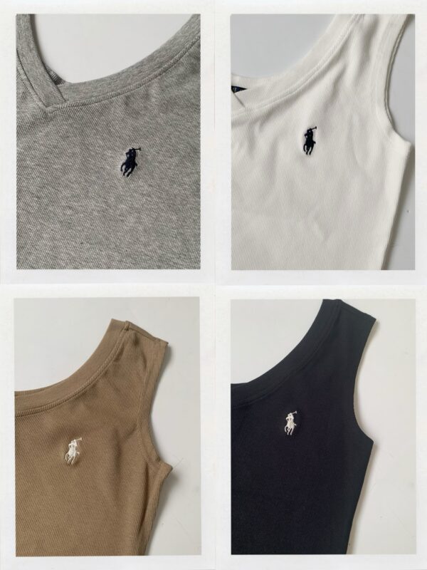 夏季新品✨Polo前刺绣彈力背心