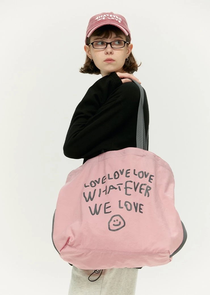 OOOWL 兩色入~笑臉側孭tote Bag：圖片 3