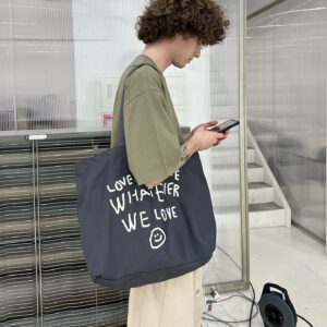 OOOWL 兩色入~笑臉側孭tote Bag：圖片 2