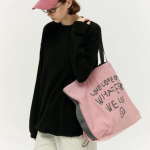 OOOWL 兩色入~笑臉側孭tote Bag：圖片 1