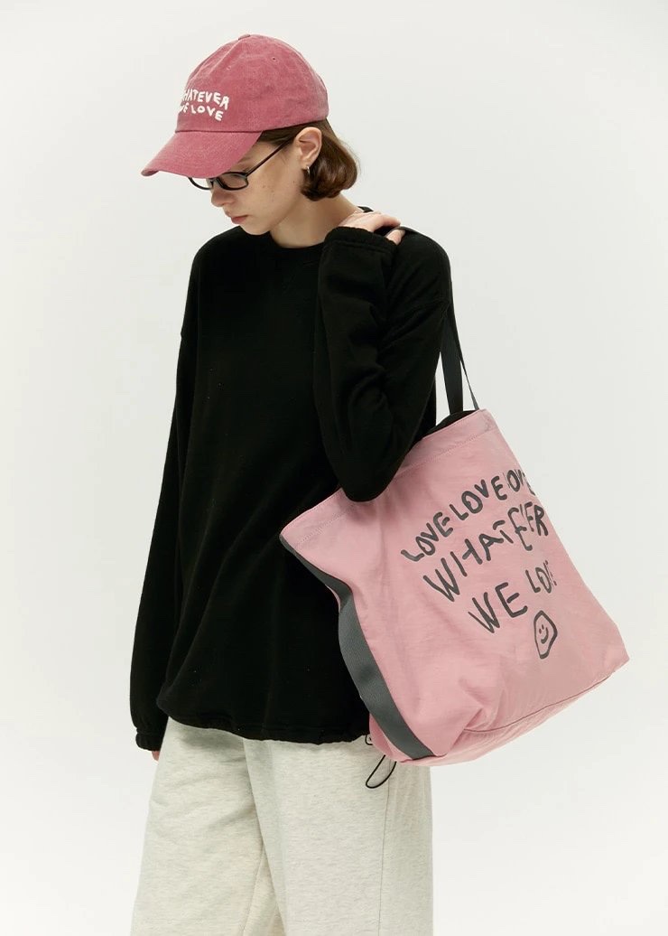 OOOWL 兩色入~笑臉側孭tote Bag：圖片 1