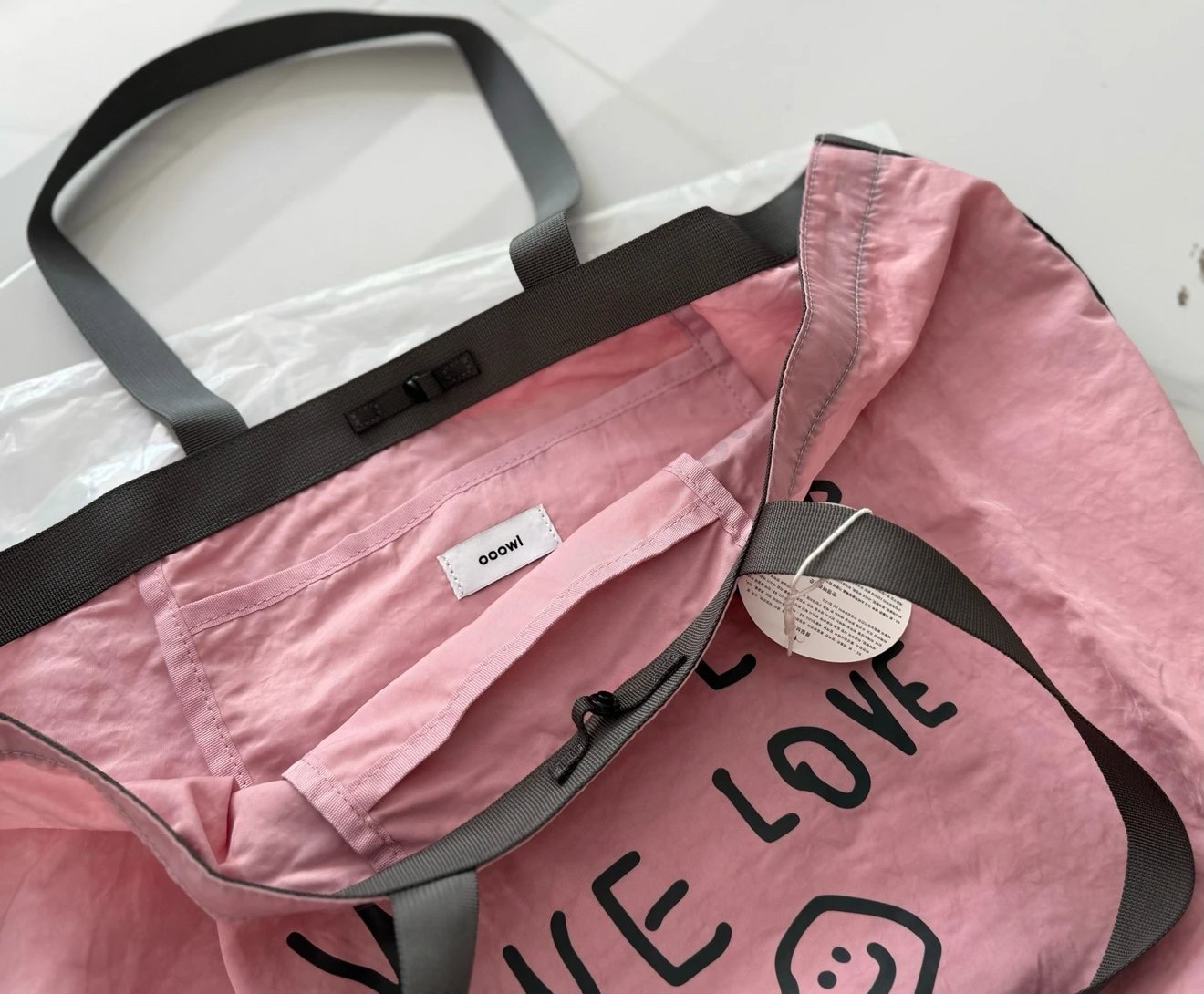 OOOWL 兩色入~笑臉側孭tote Bag：圖片 11