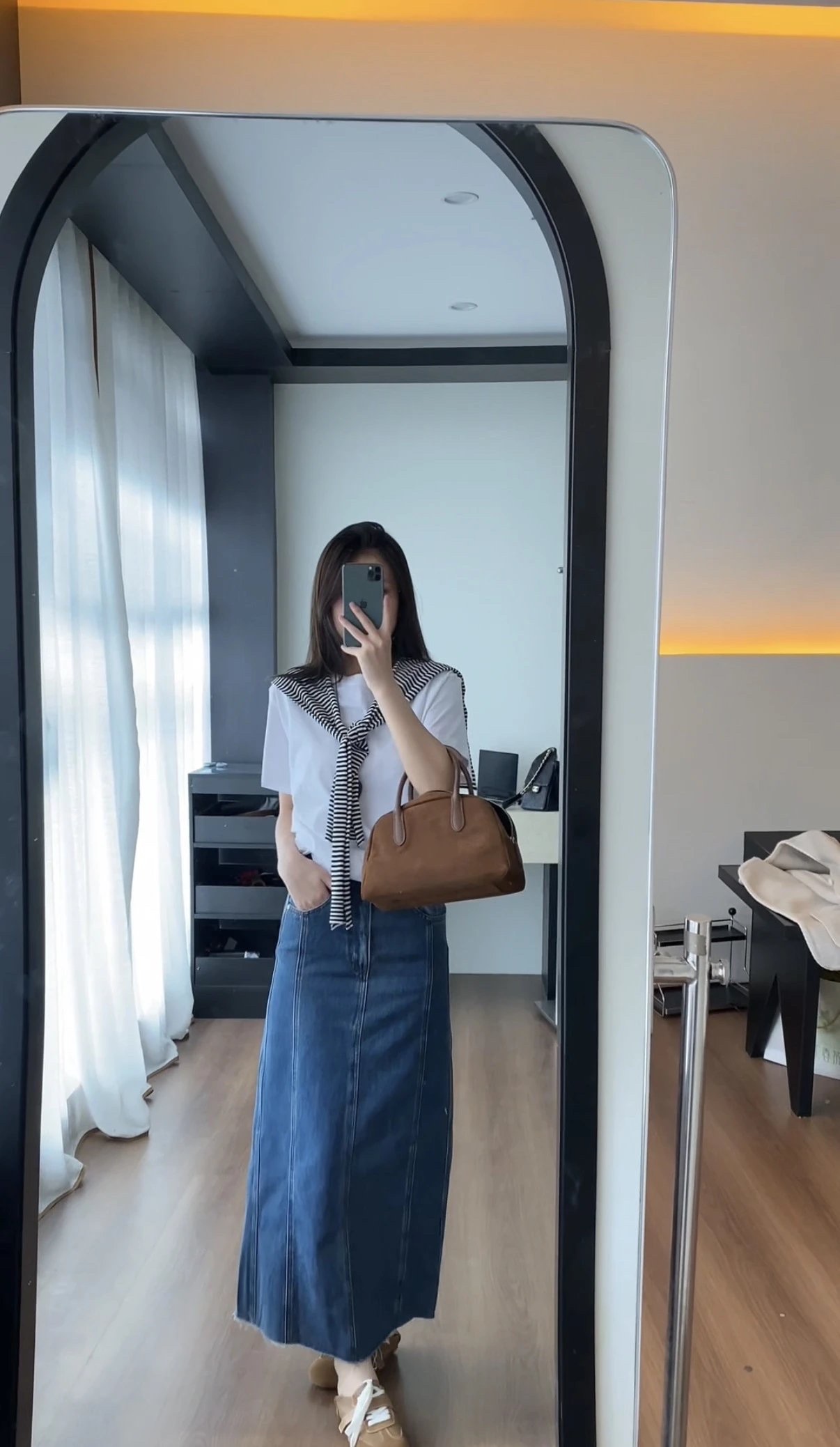 🩷chic新裝! 韓國剪裁牛仔半身裙：圖片 2