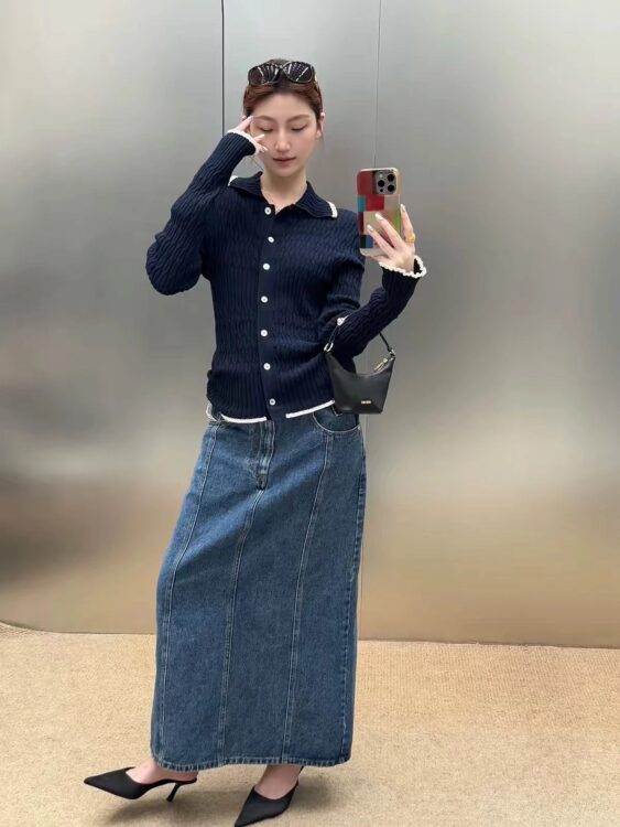 🩷chic新裝! 韓國剪裁牛仔半身裙