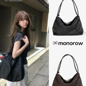 韓系monorow大容量編織單肩袋：圖片 1