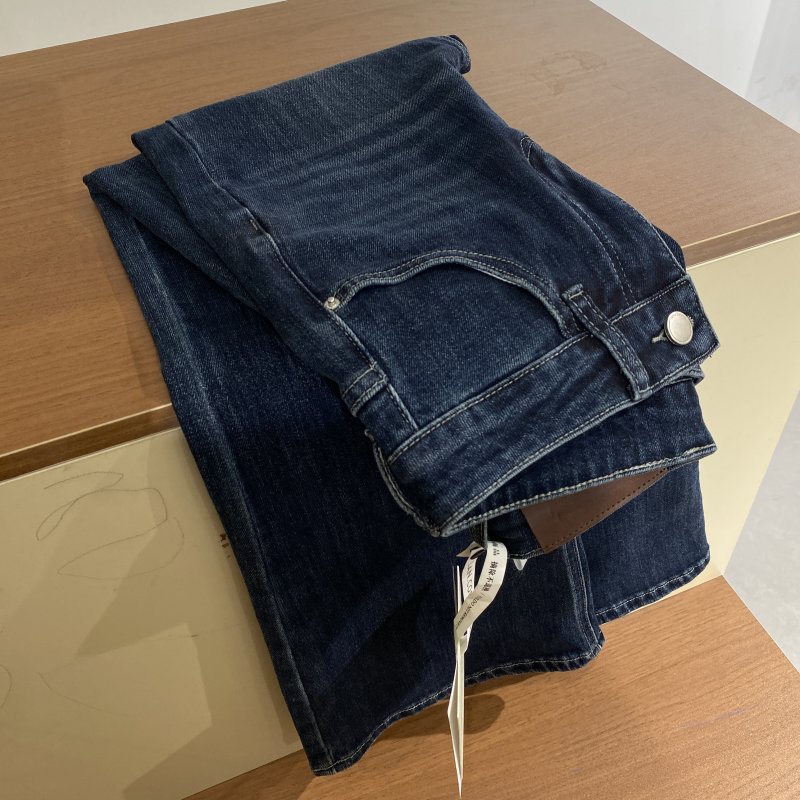 秋季好看高腰顯瘦喇叭彈力牛仔褲：圖片 4