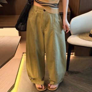 秋季! 做舊高腰闊腳彎刀褲：圖片 10