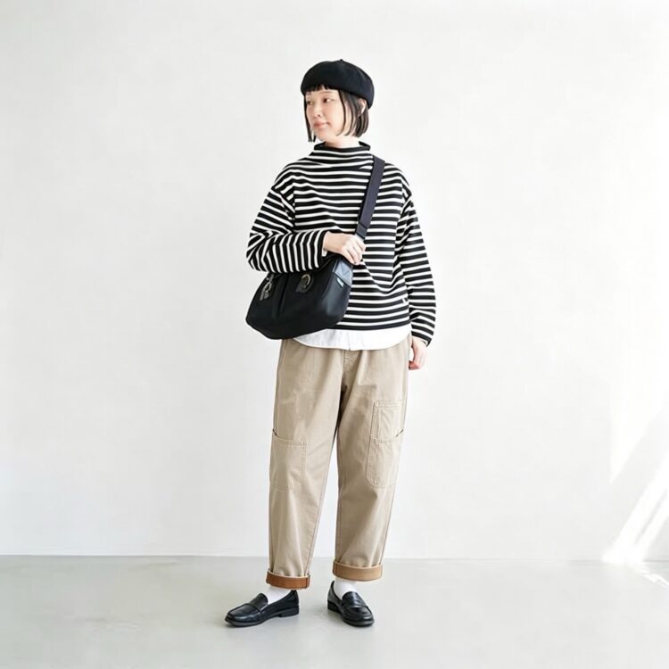 ✨Danton竹節棉條紋長袖T恤