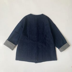 ✨Danton摺袖格子邊牛仔外套：圖片 4