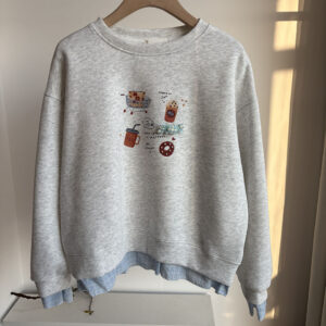 韓系甜品印花假兩件衛衣：圖片 9