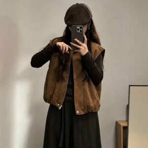 PLUS SIZE💗大碼寬鬆版無袖外套：圖片 3