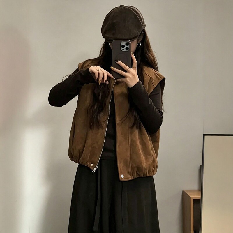 PLUS SIZE💗大碼寬鬆版無袖外套：圖片 3