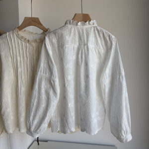 韓系木耳花邊小企領刺繡鬆身恤衫：圖片 6