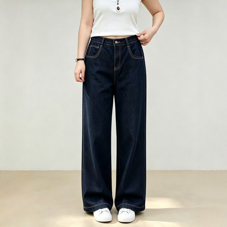 PLUS SIZE💗大碼高腰彈力直筒牛仔褲