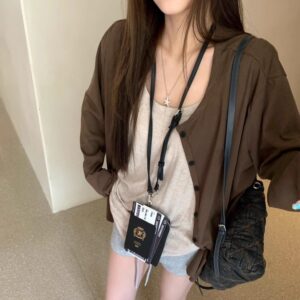 PLUS SIZE💗顯瘦針織早秋開衫外套：圖片 4