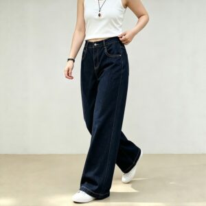 PLUS SIZE💗大碼高腰彈力直筒牛仔褲：圖片 2